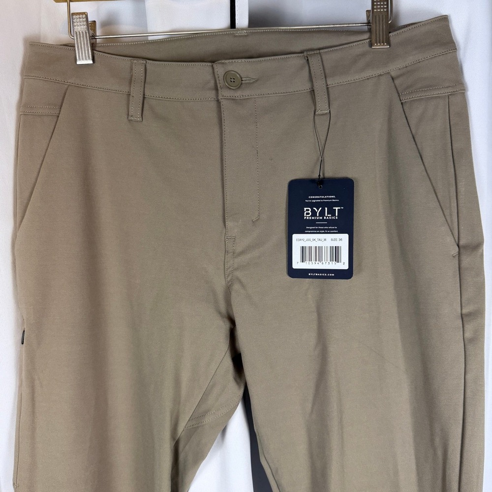 BYLT Premium Basics Everyday Jogger Pant Skinny Fit Taupe Mens 36